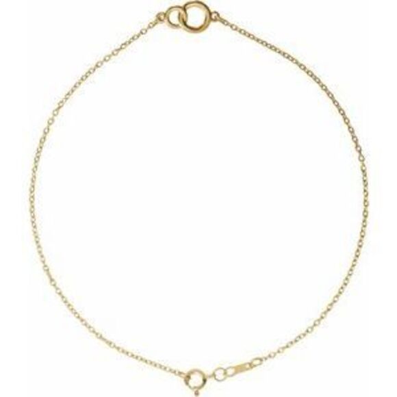 14K Yellow Gold Interlocking Circle Bracelet Dainty Jewelry Collection for Gift